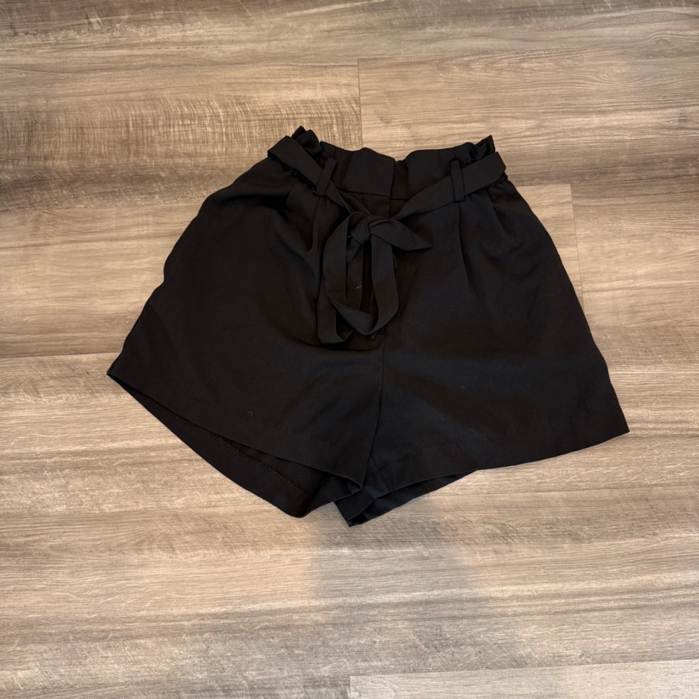 Black H&M Tie Front Shorts